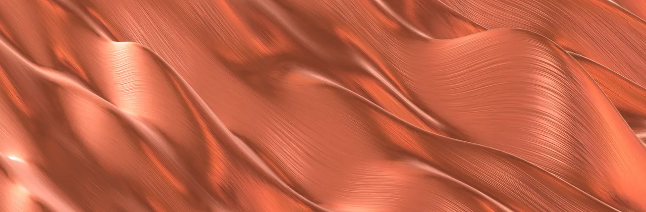 Abstrakcyjne faliste tło z teksturą szczotkowanej miedzi.